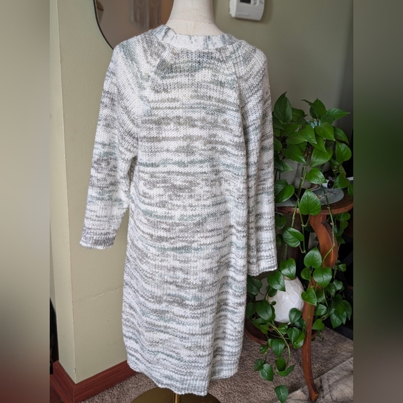 Lane Bryant Women's White Multicolor Size 14/16 Knit Sweater Open Cardigan - Picture 5 of 10